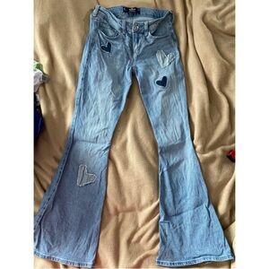 Heart Patch Light Blue Flare Jeans